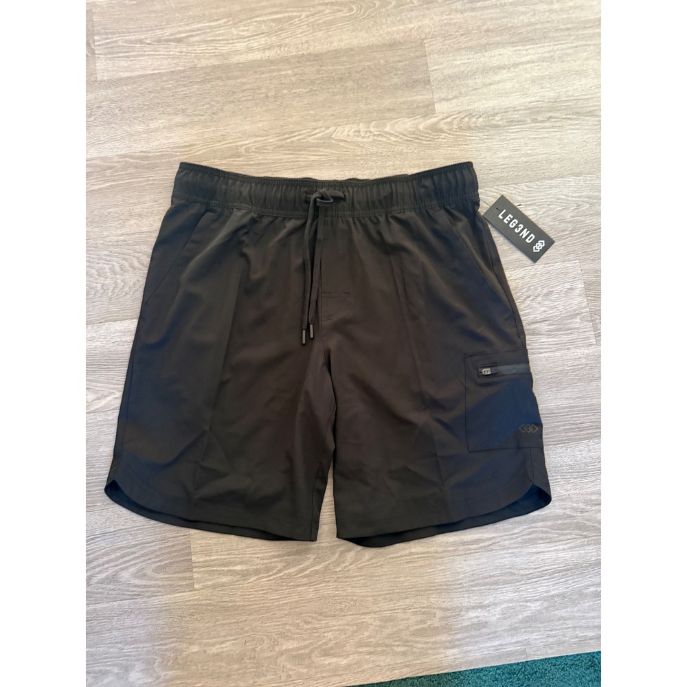 LEG3ND Mens Black Performance Stretch Shorts MLG39839R Size M 8.5" Inseam